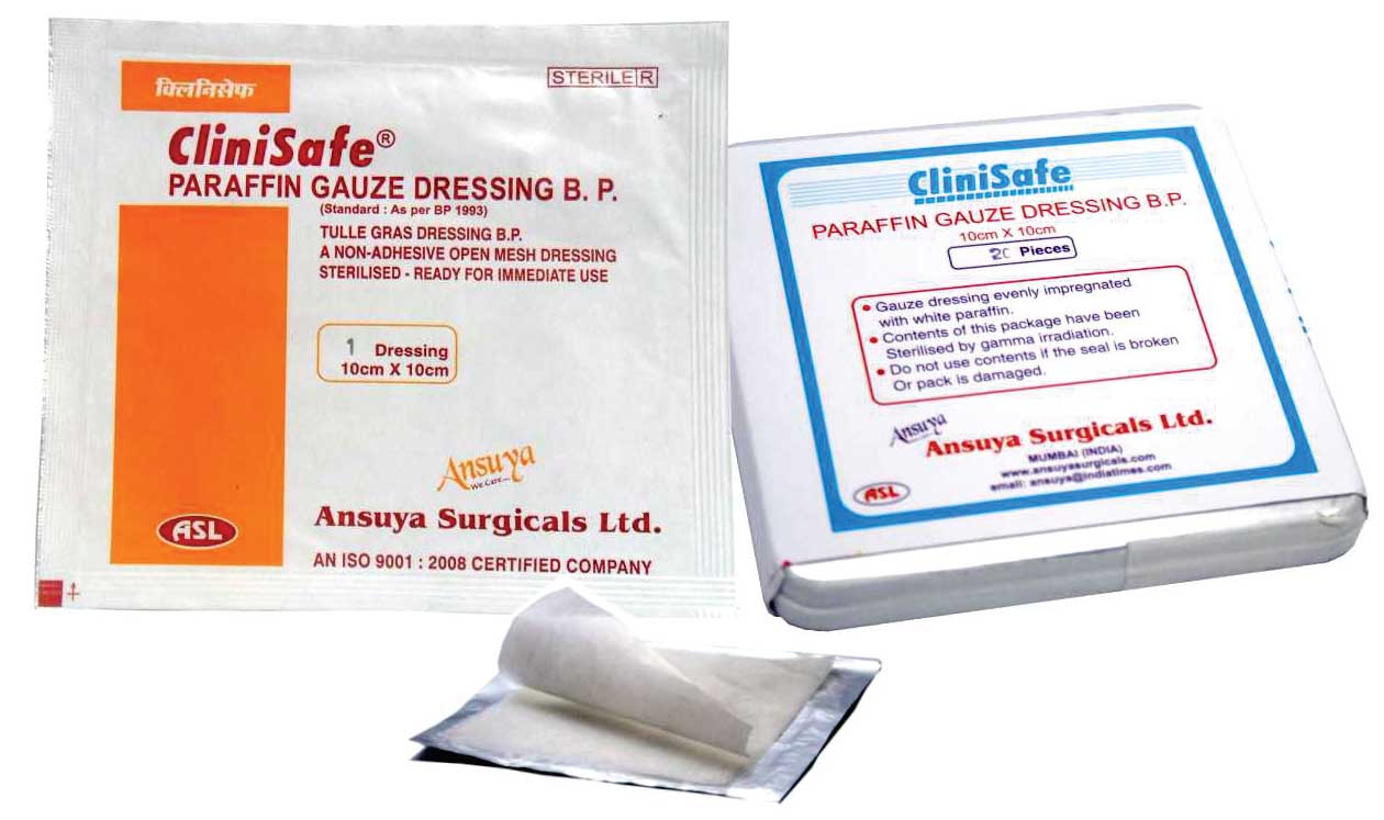 Clinisafe paraffin gauze dressing